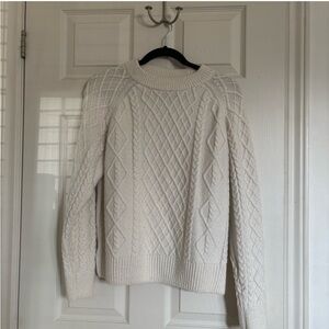 H&M Cream Cable Knit Crew Sweater